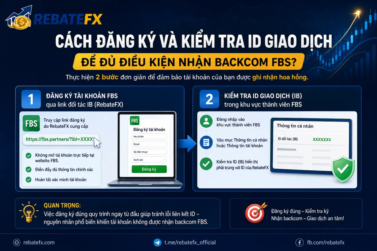 Đăng Ký Và Kiểm Tra ID Giao Dịch Để Đủ Điều Kiện Nhận Backcom FBS