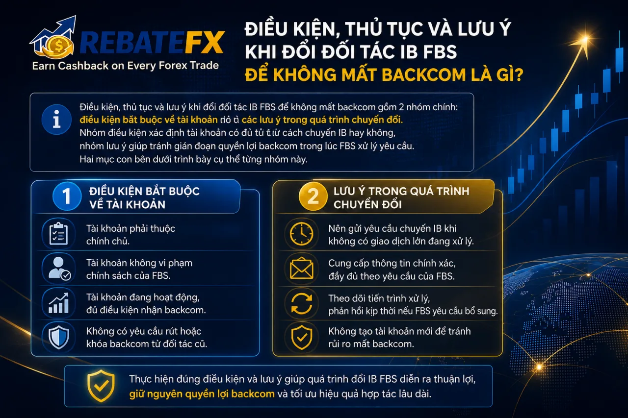 Điều kiện, thủ tục và lưu ý khi đổi đối tác IB FBS để không mất backcom