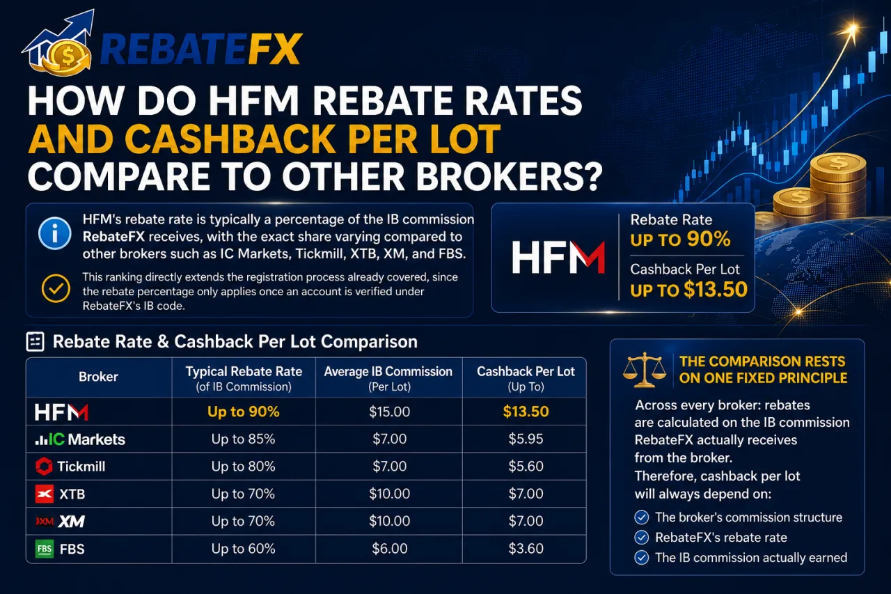 How Do HFM Rebate Rates and Cashback Per Lot Compare to Other Brokers