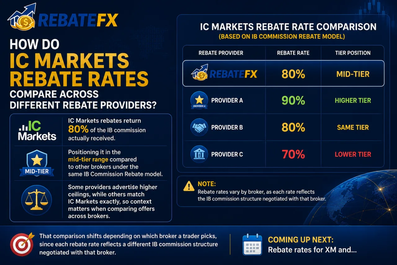 How Do IC Markets Rebate Rates Compare Across Different Rebate Providers
