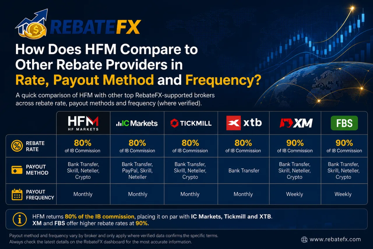 How Does HFM Compare to Other Rebate Providers in Rate, Payout Method and Frequency