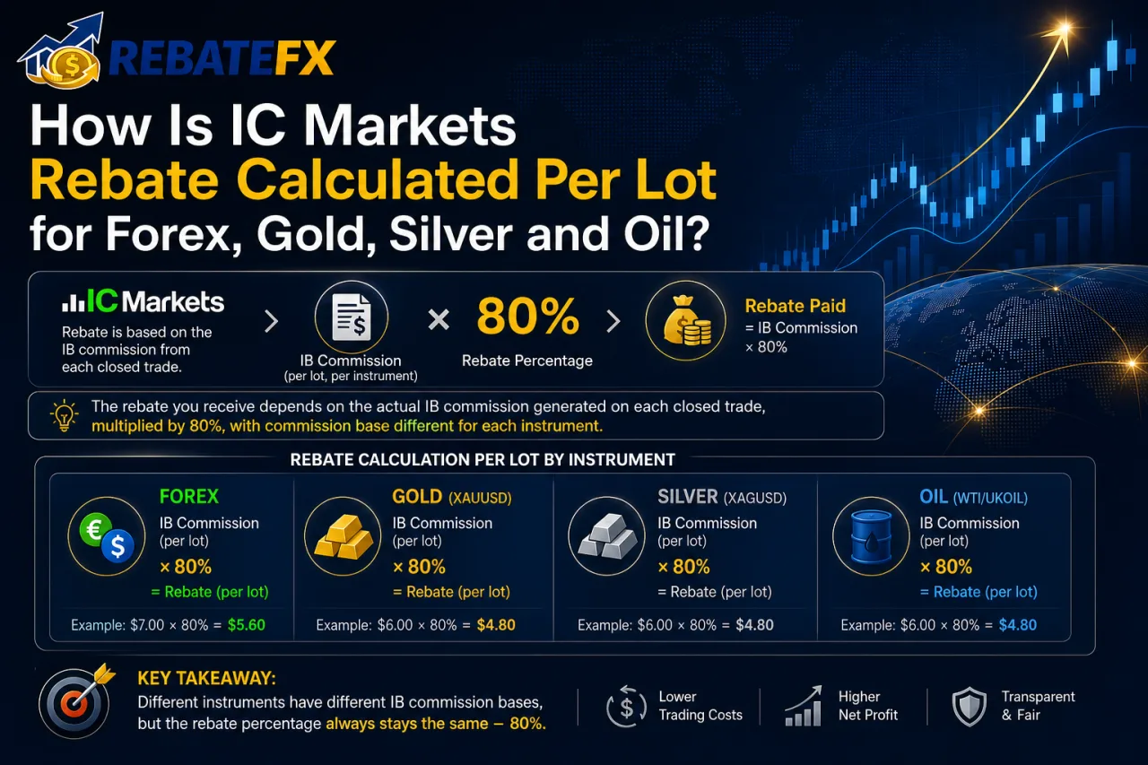 How Is IC Markets Rebate Calculated Per Lot for Forex, Gold, Silver and Oil How Is IC Markets Rebate Calculated Per Lot for Forex, Gold, Silver and Oil