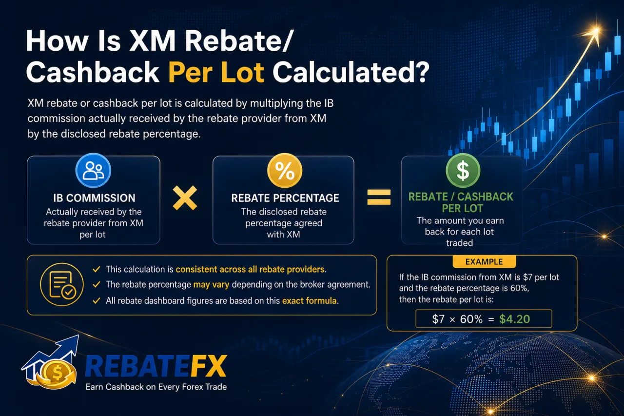 How Is XM Rebate/Cashback Per Lot Calculated
