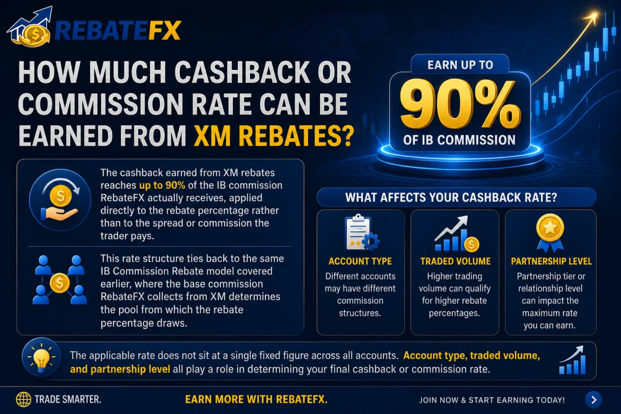 How Much Cashback or Commission Rate Can Be Earned from XM Rebates
