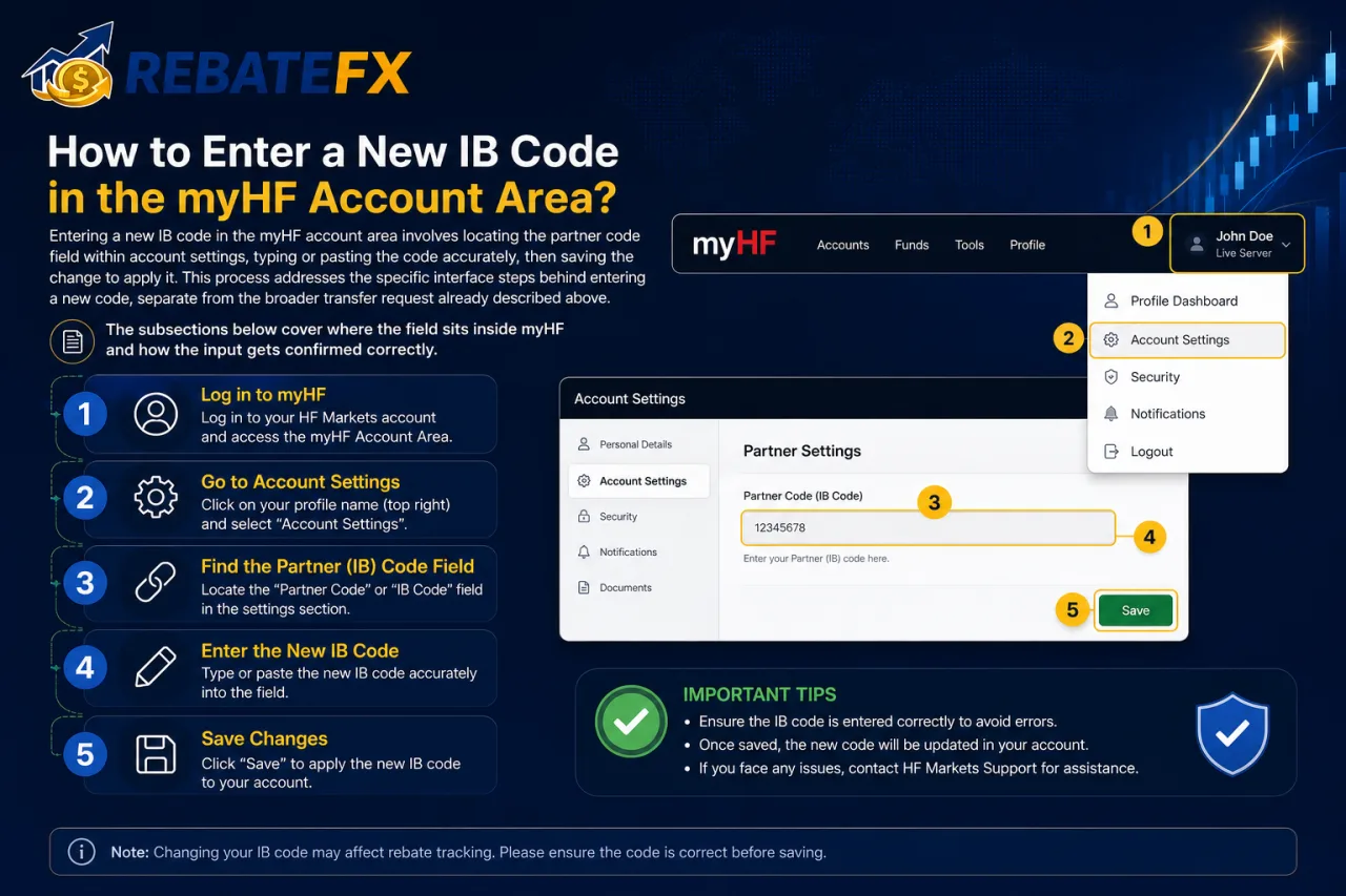 How to Enter a New IB Code in the myHF Account Area How to Enter a New IB Code in the myHF Account Area