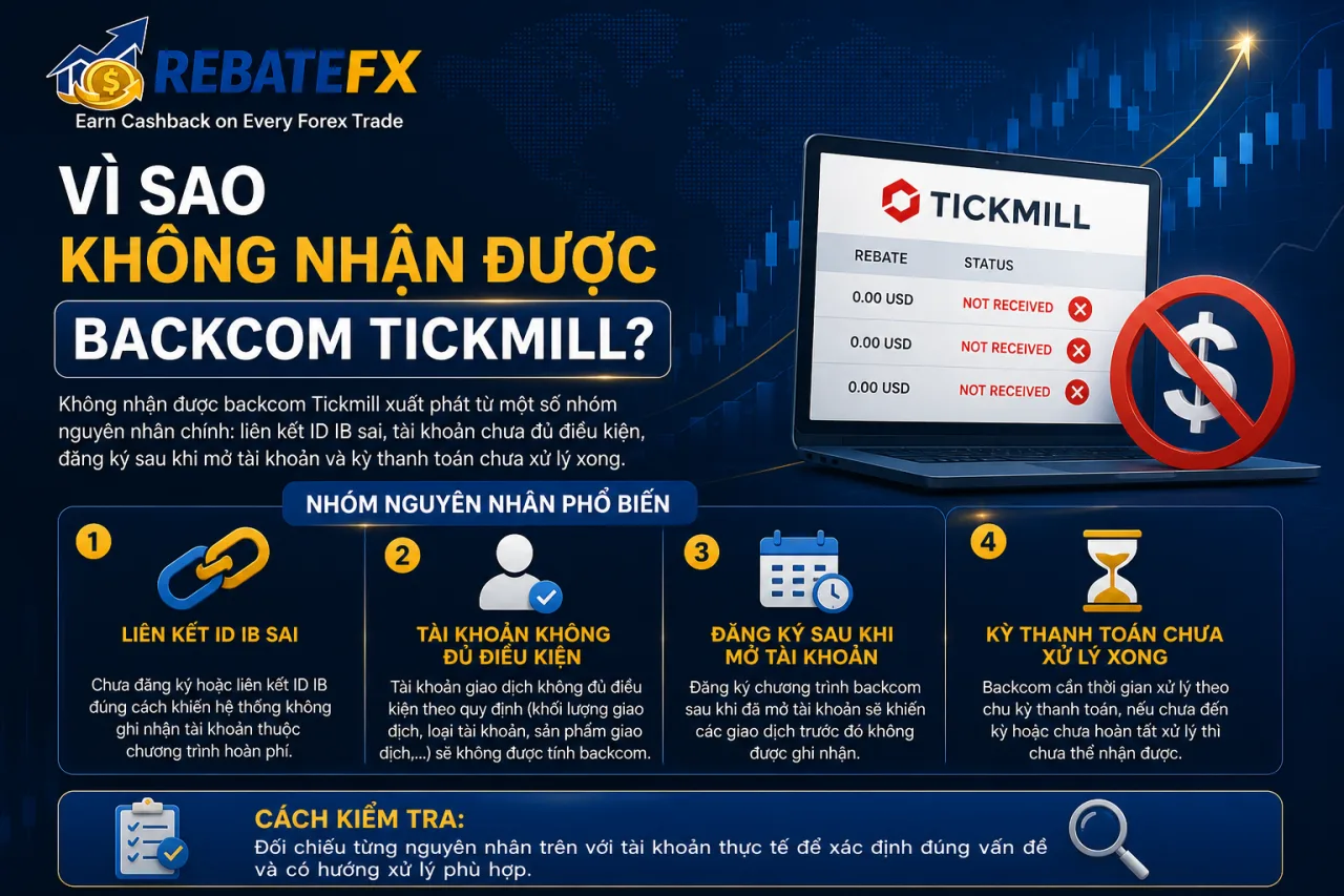 Không Nhận Được Backcom Tickmill