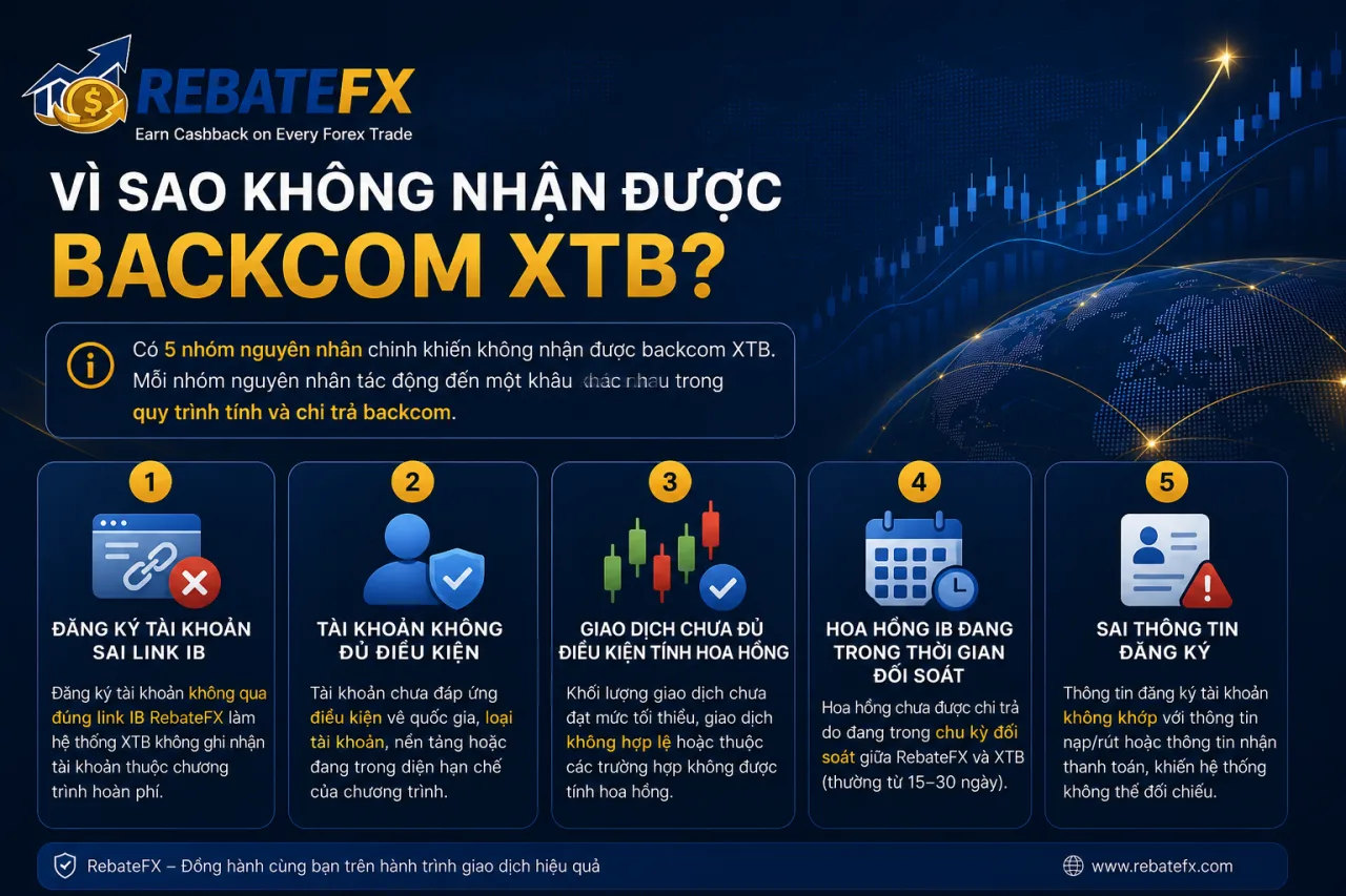 Không Nhận Được Backcom XTB Không Nhận Được Backcom XTB