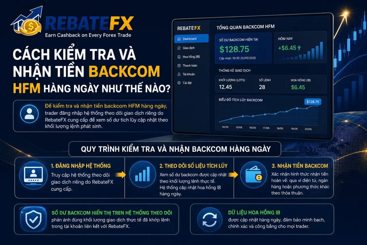 Kiểm Tra Và Nhận Tiền Backcom HFM Hàng Ngày Kiểm Tra Và Nhận Tiền Backcom HFM Hàng Ngày