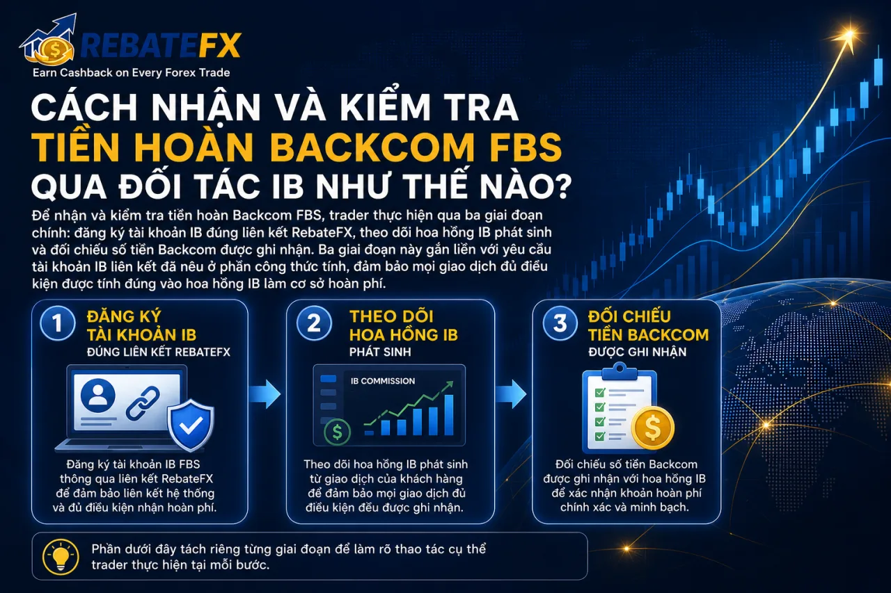 Nhận Và Kiểm Tra Tiền Hoàn Backcom FBS Qua Đối Tác IB