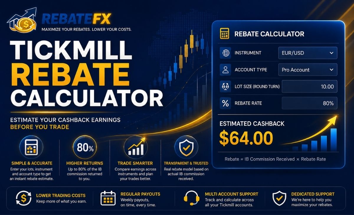 Tickmill Rebate Calculator: Estimate Your Cashback Earnings
