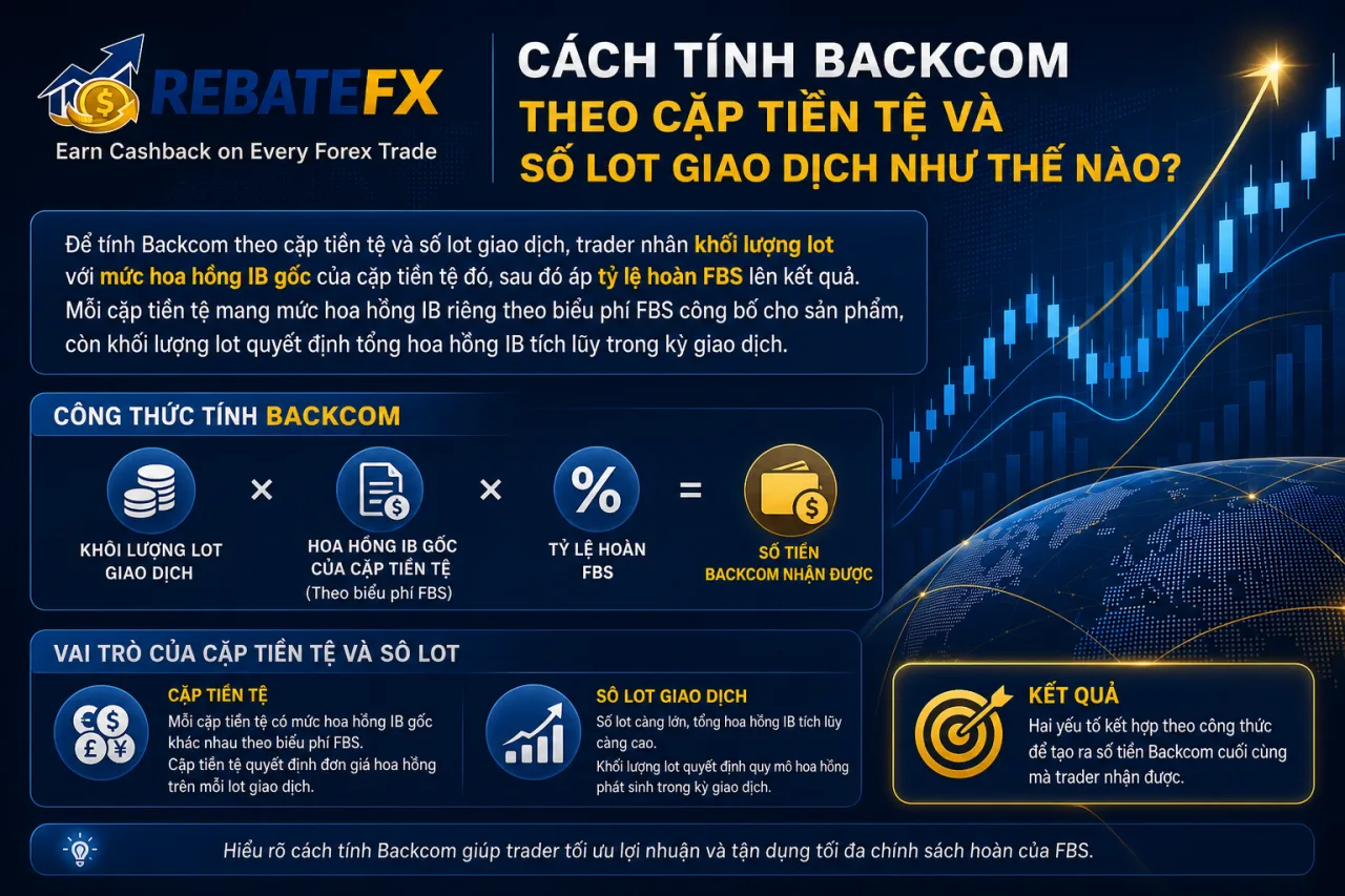 Tính Backcom Theo Cặp Tiền Tệ Và Số Lot Giao Dịch