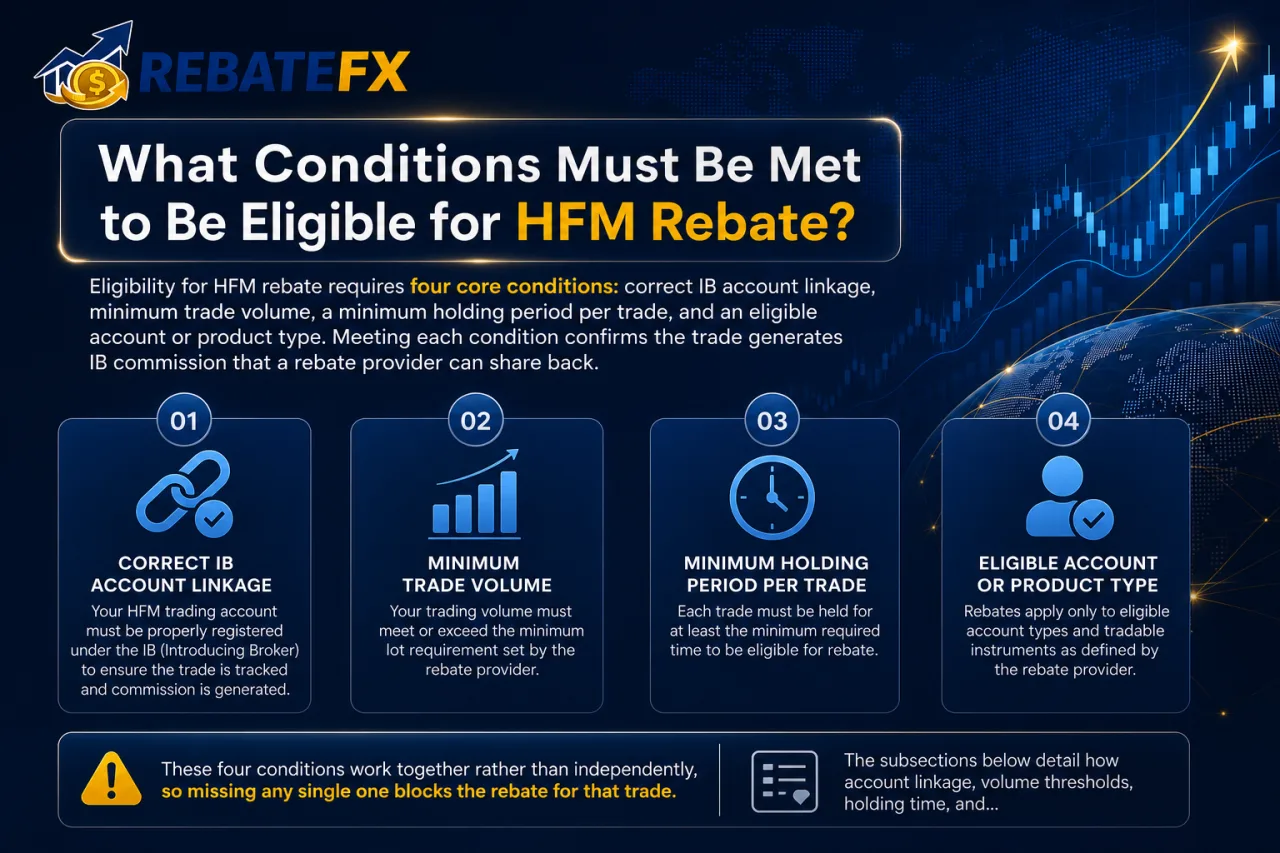 What Conditions Must Be Met to Be Eligible for HFM Rebate What Conditions Must Be Met to Be Eligible for HFM Rebate