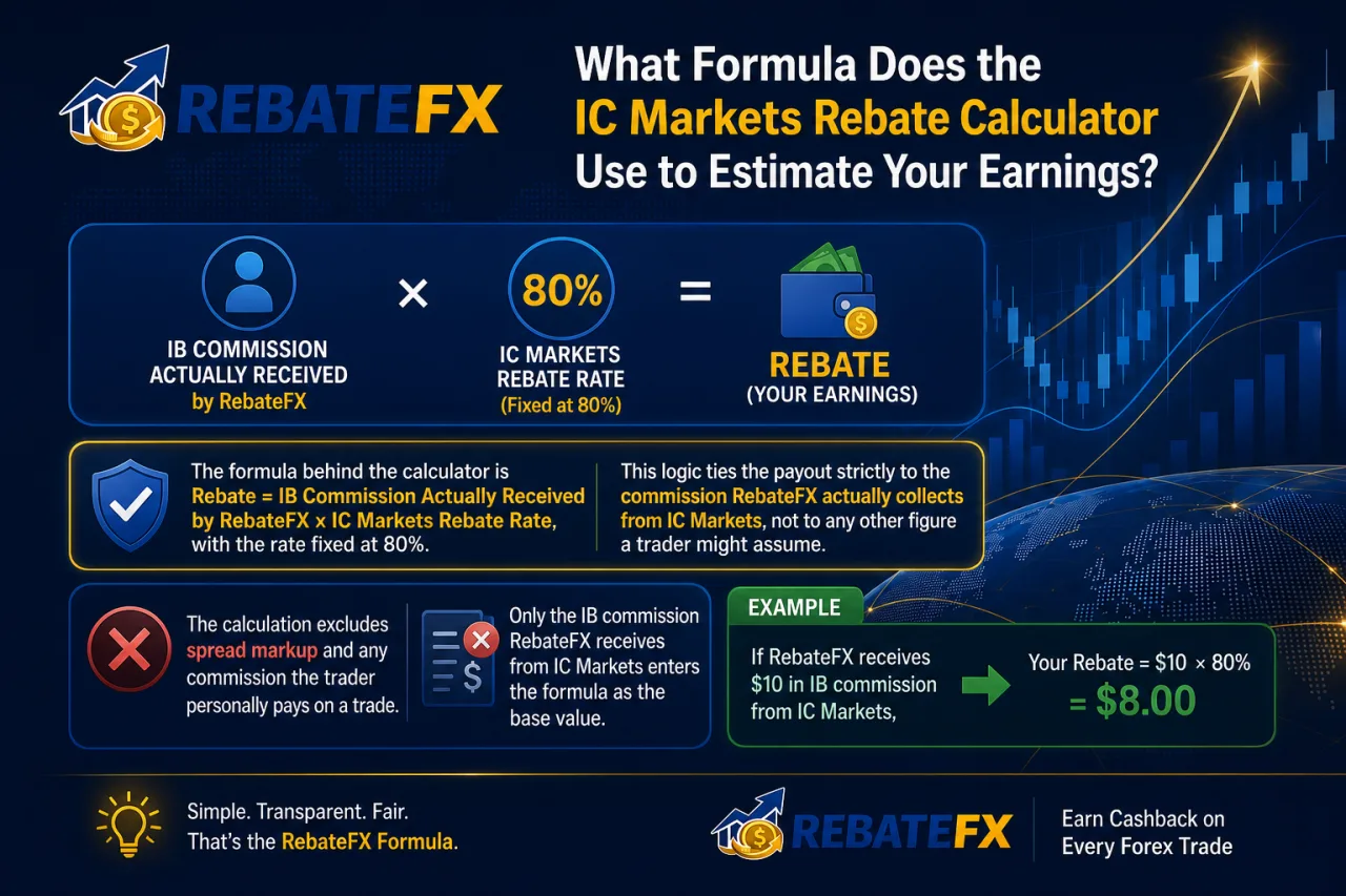 What Formula Does the IC Markets Rebate Calculator Use to Estimate Your Earnings
