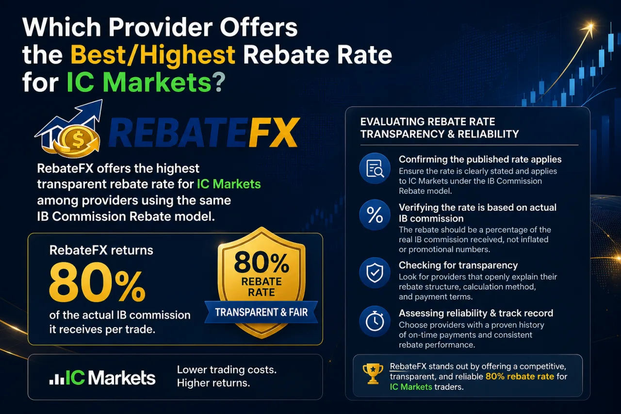 Which Provider Offers the Best/Highest Rebate Rate for IC Markets