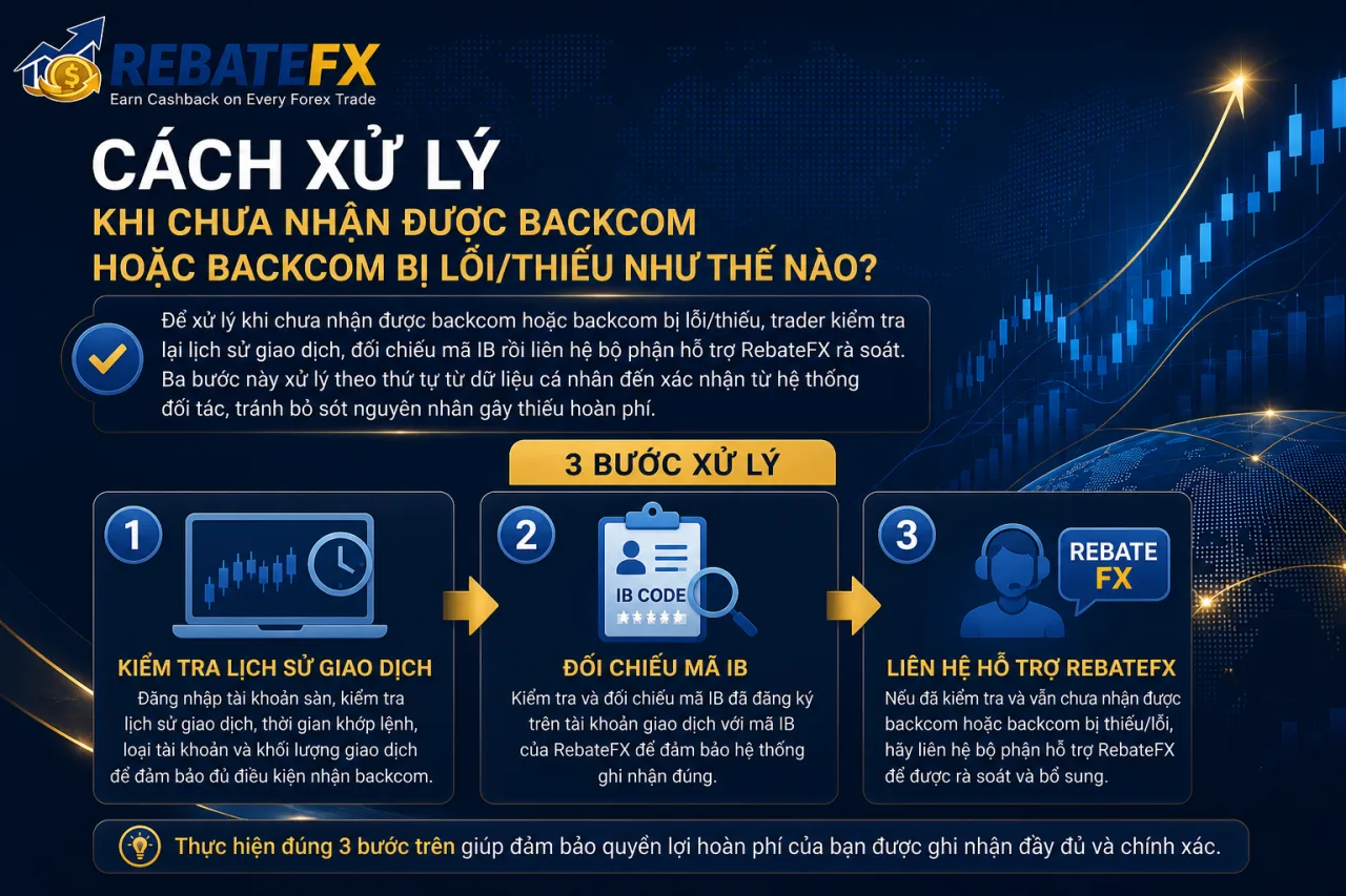 Xử lý khi chưa nhận được backcom hoặc backcom bị lỗi/thiếu