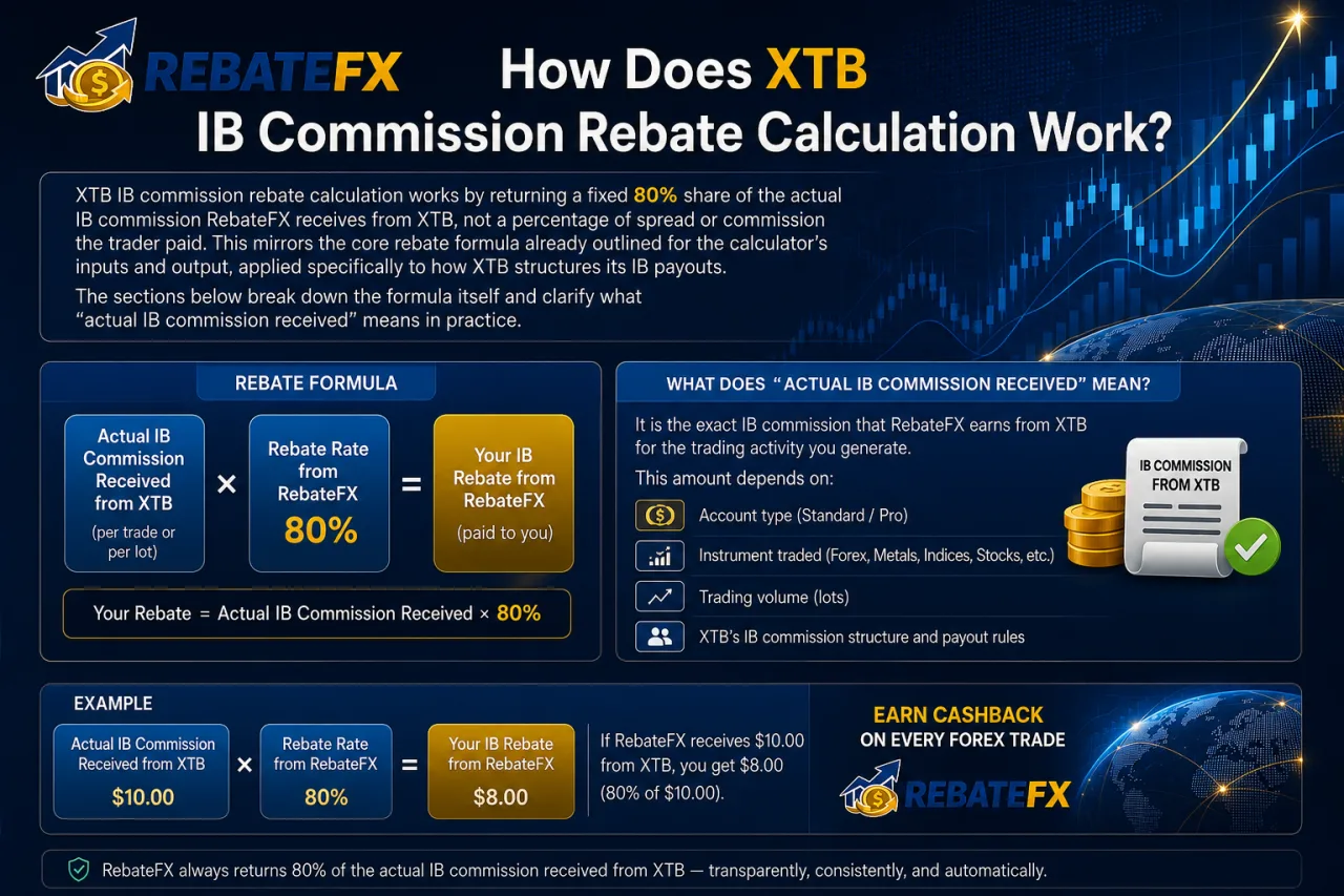 How Does XTB IB Commission Rebate Calculation Work