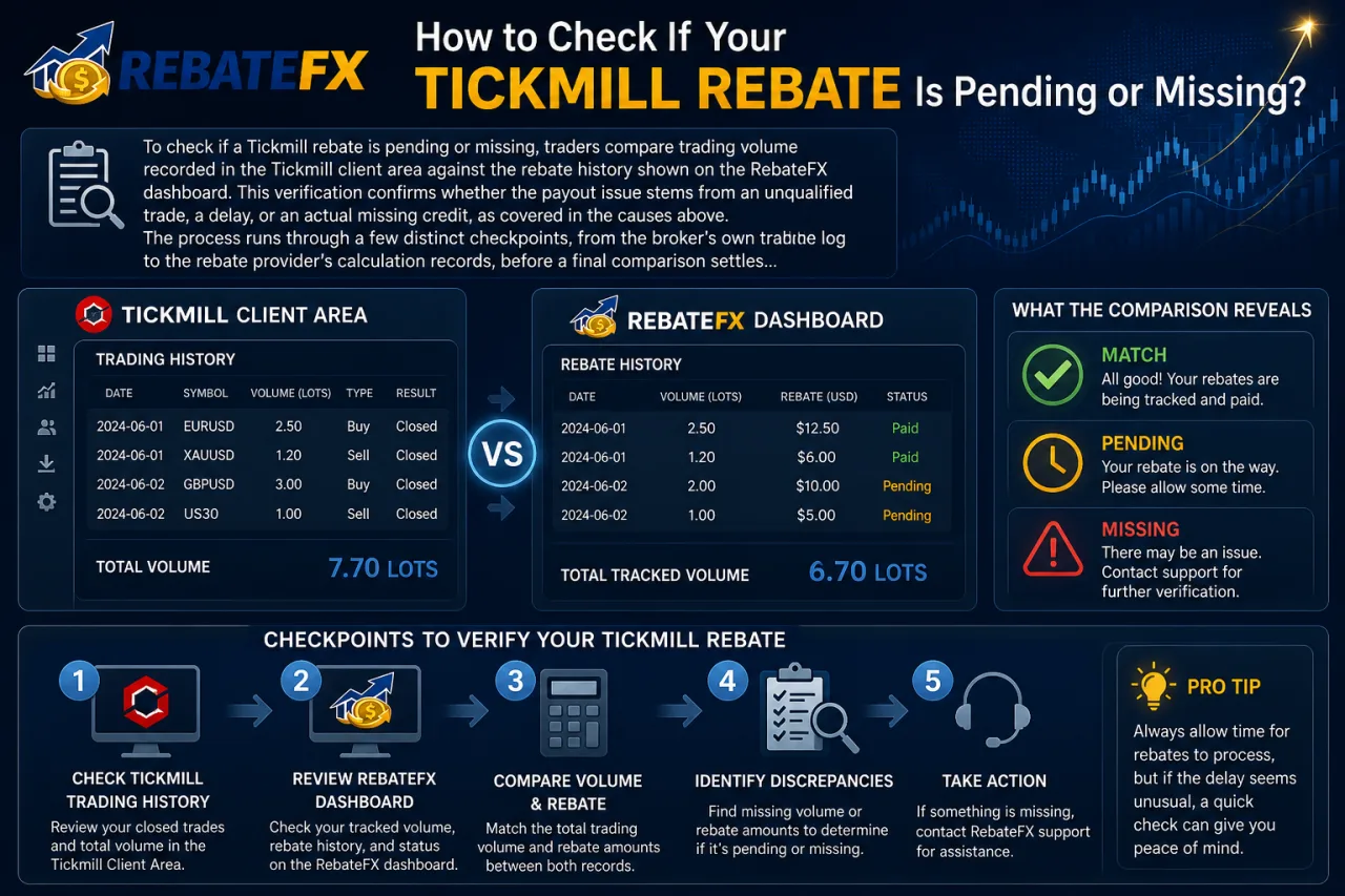 How to Check If Your Tickmill Rebate Is Pending or Missing How to Check If Your Tickmill Rebate Is Pending or Missing