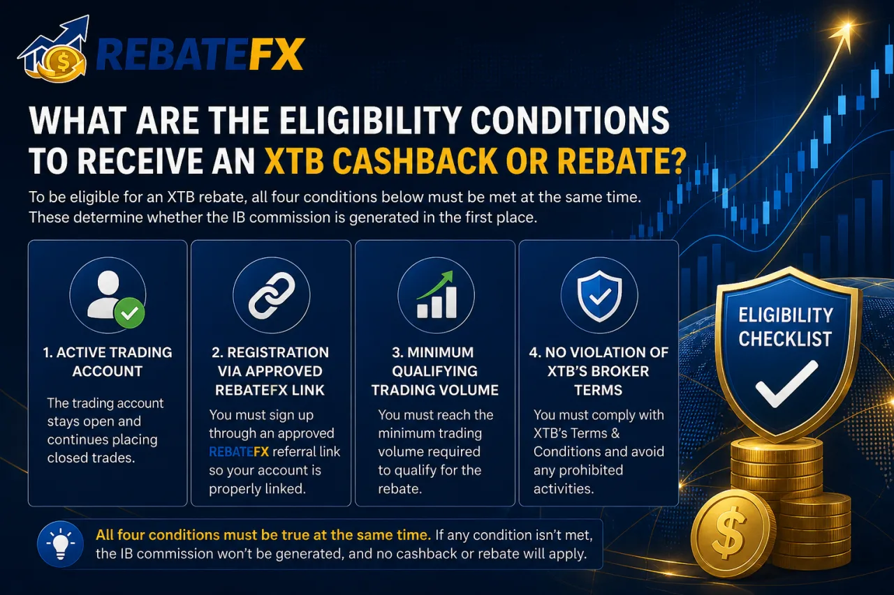 What Are the Eligibility Conditions to Receive an XTB Cashback or Rebate