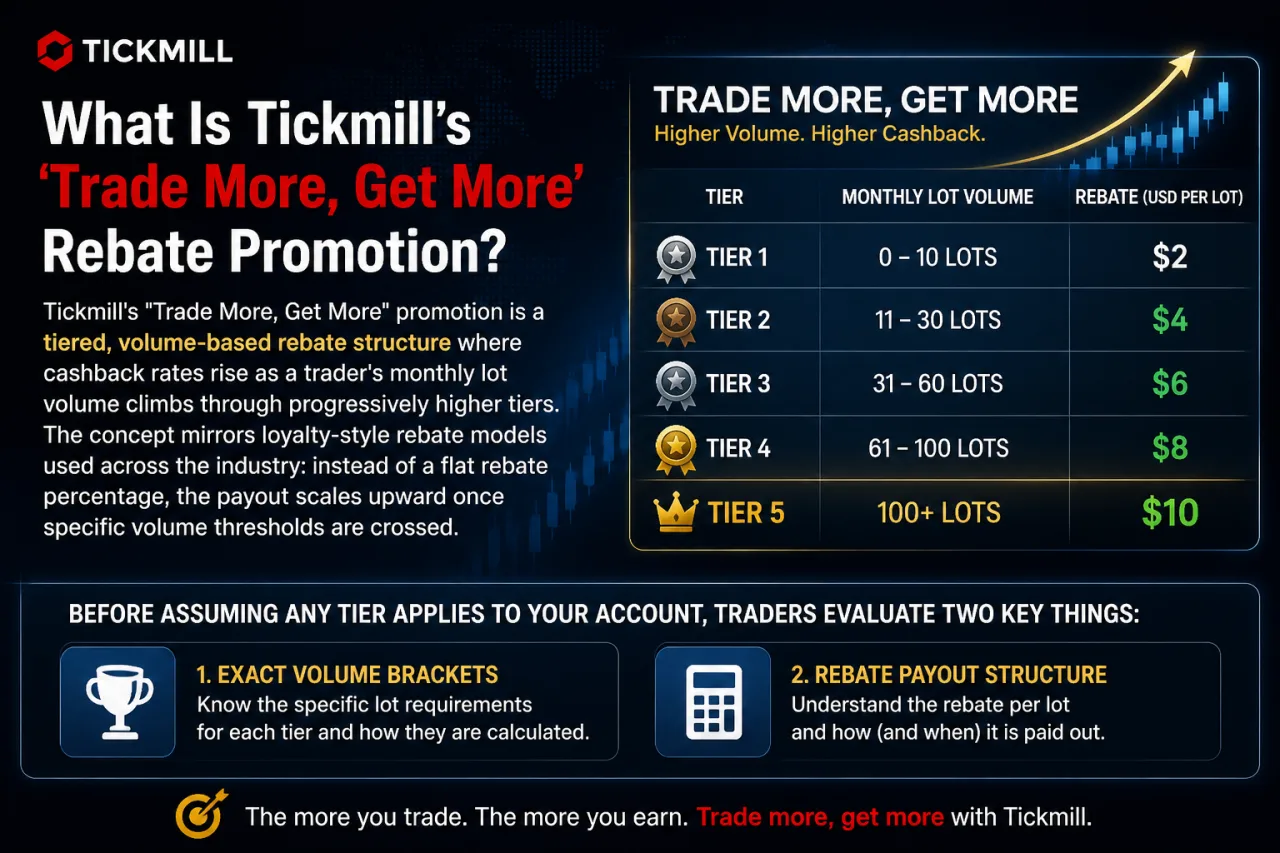 What Is Tickmill's 'Trade More, Get More' Rebate Promotion