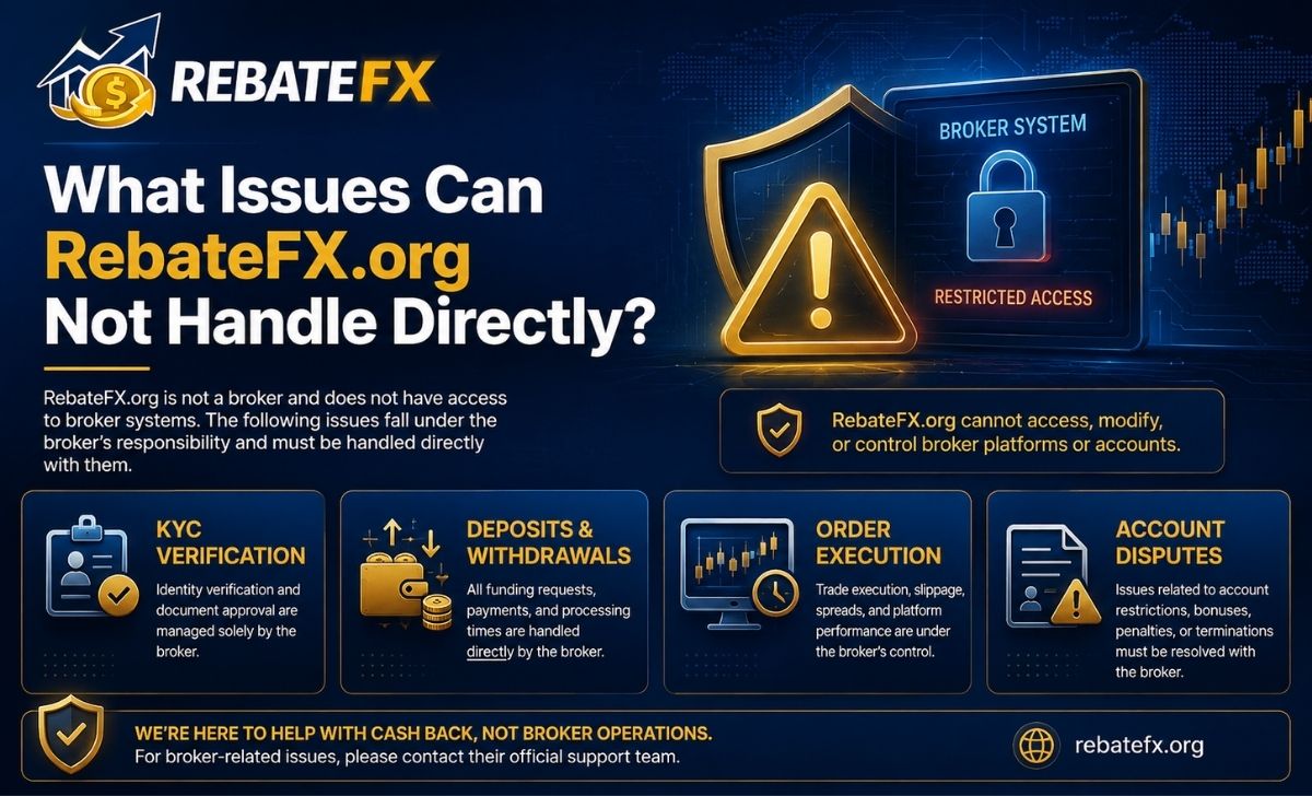 What Issues Can RebateFX.org Not Handle Directly?