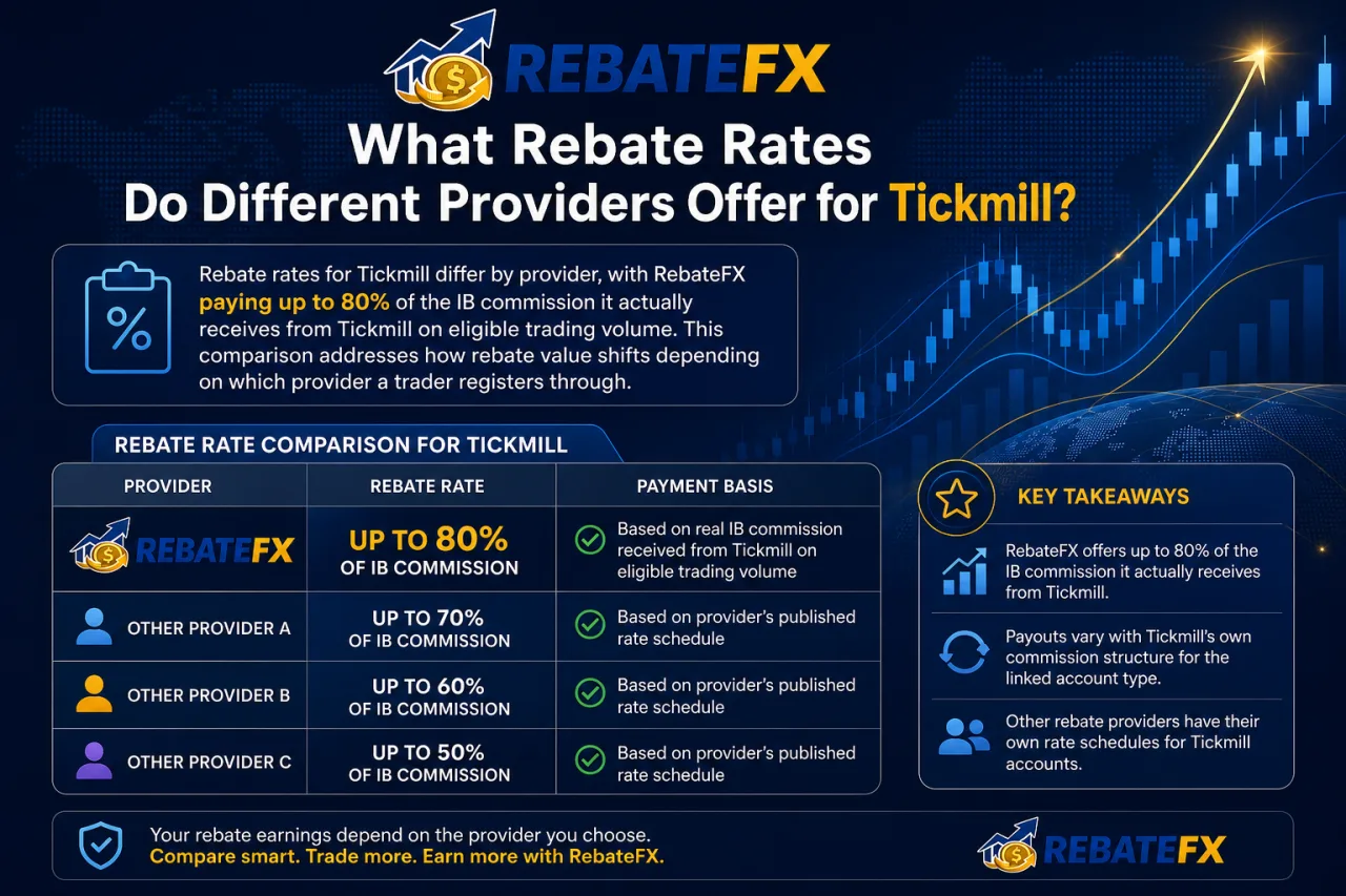 What Rebate Rates Do Different Providers Offer for Tickmill