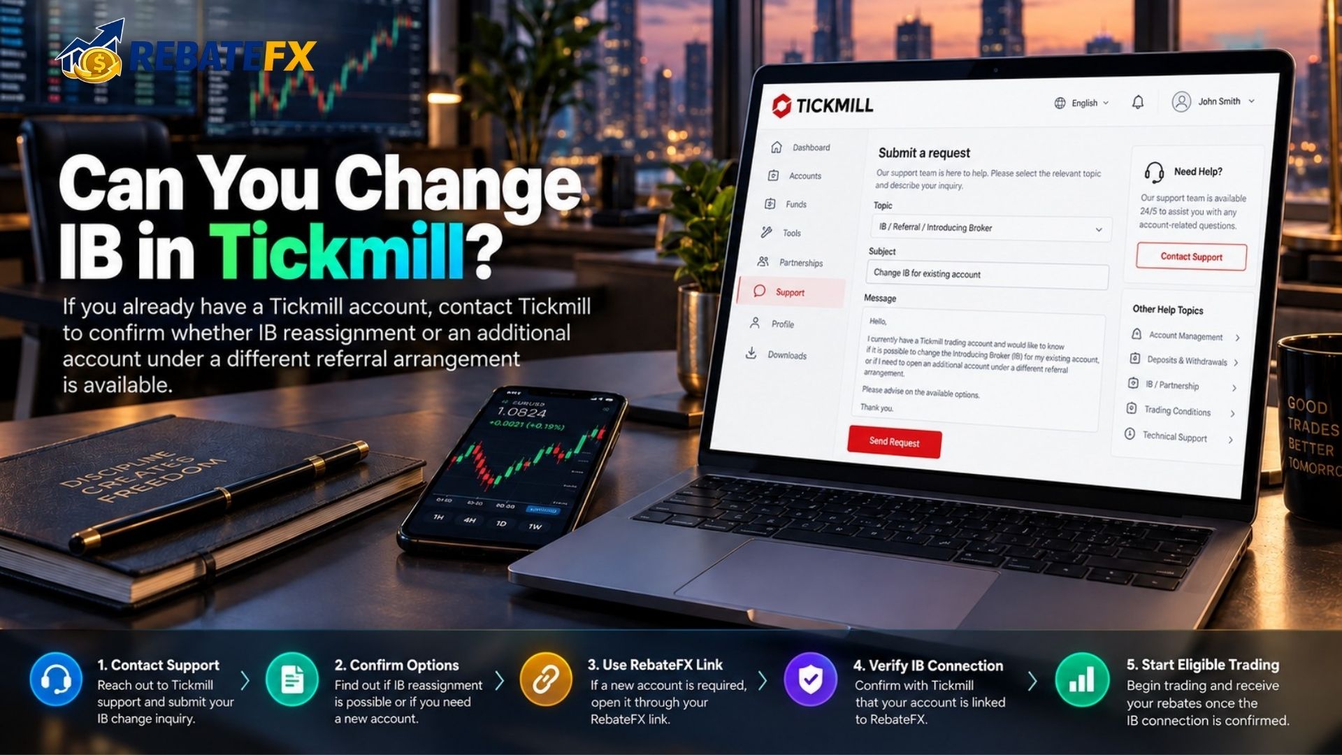 How to Change IB in Tickmill and Get Rebates With an Existing Account