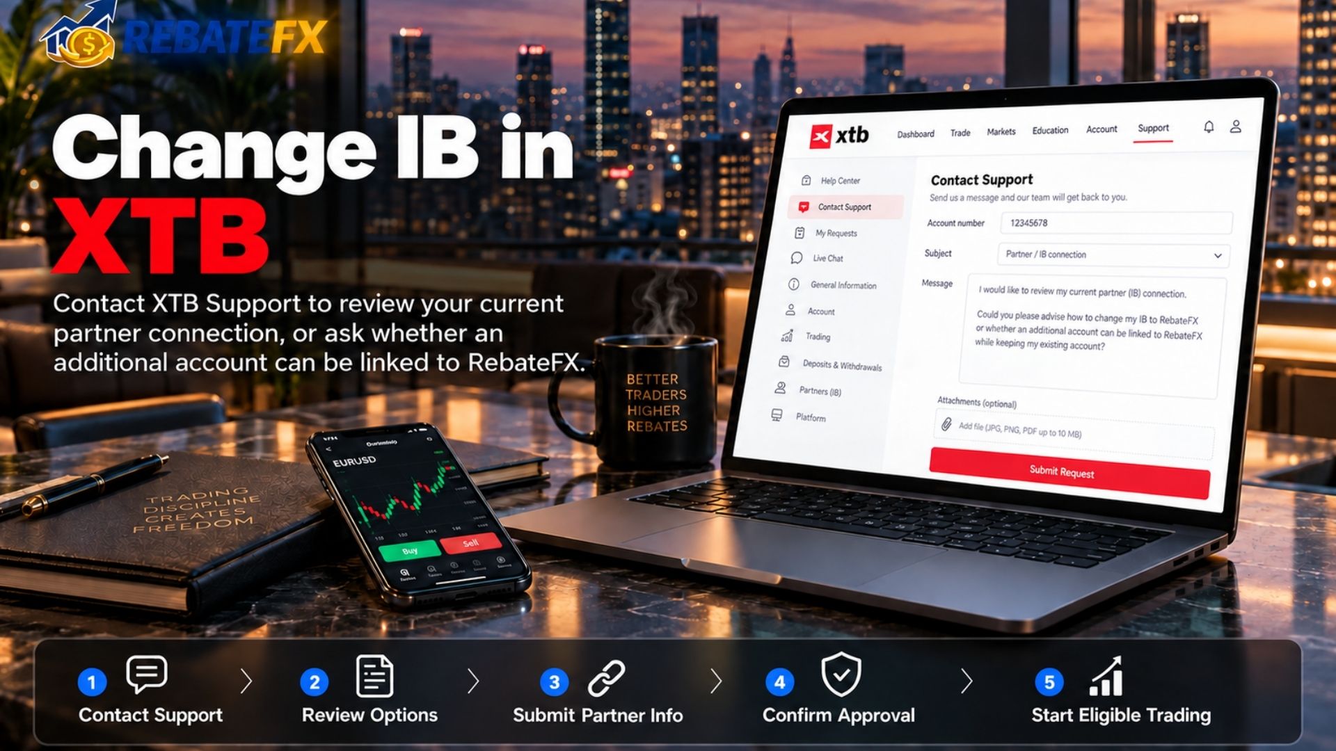 How to Change IB in XTB and Get Rebates With an Existing Account
