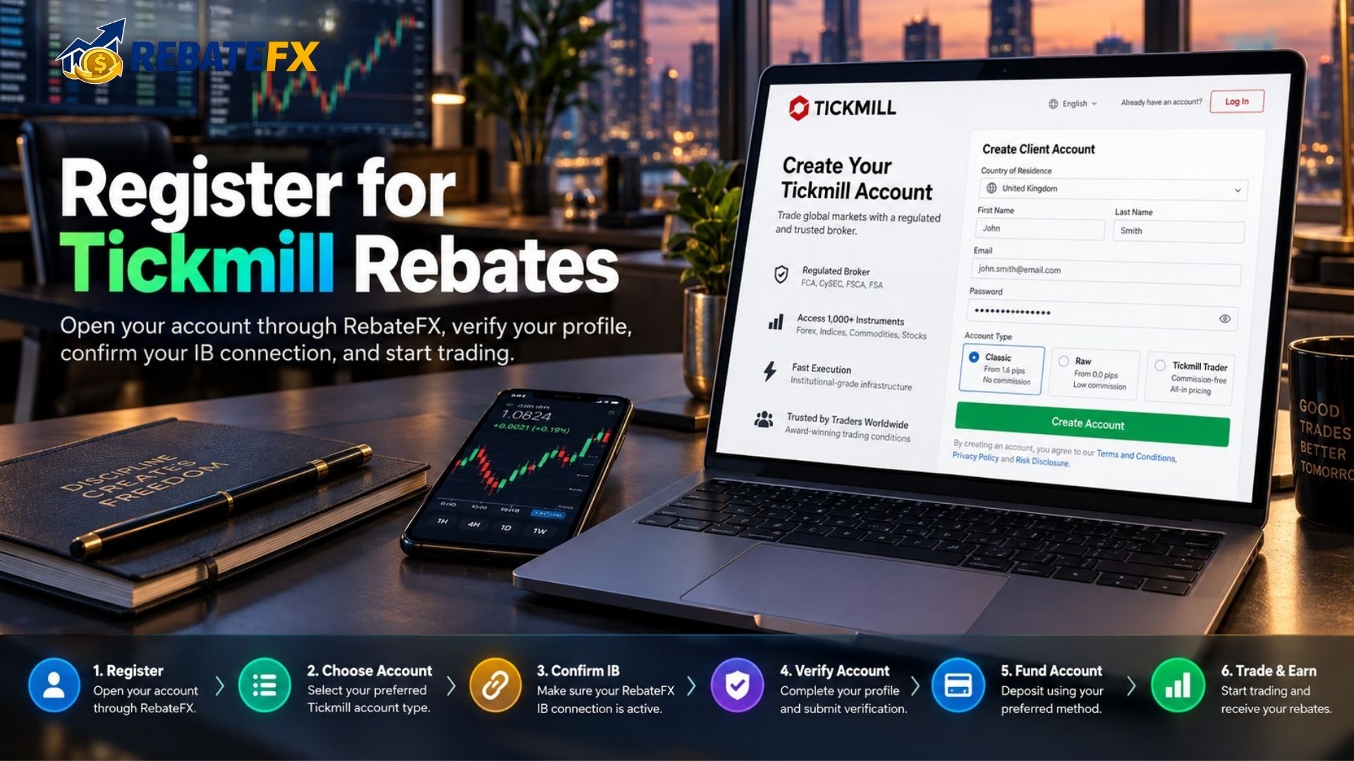 How to Register a Tickmill Account to Receive Forex Rebates