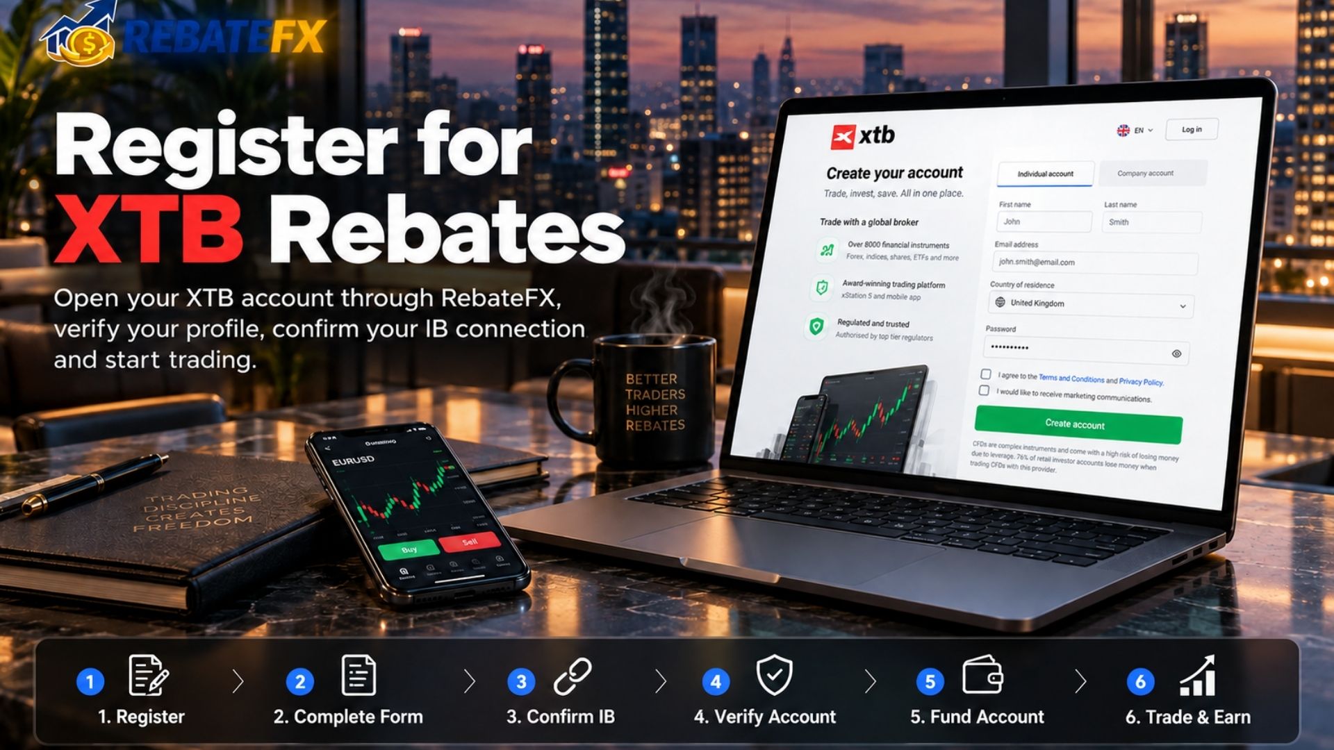 How to Register an XTB Account to Receive Forex Rebates