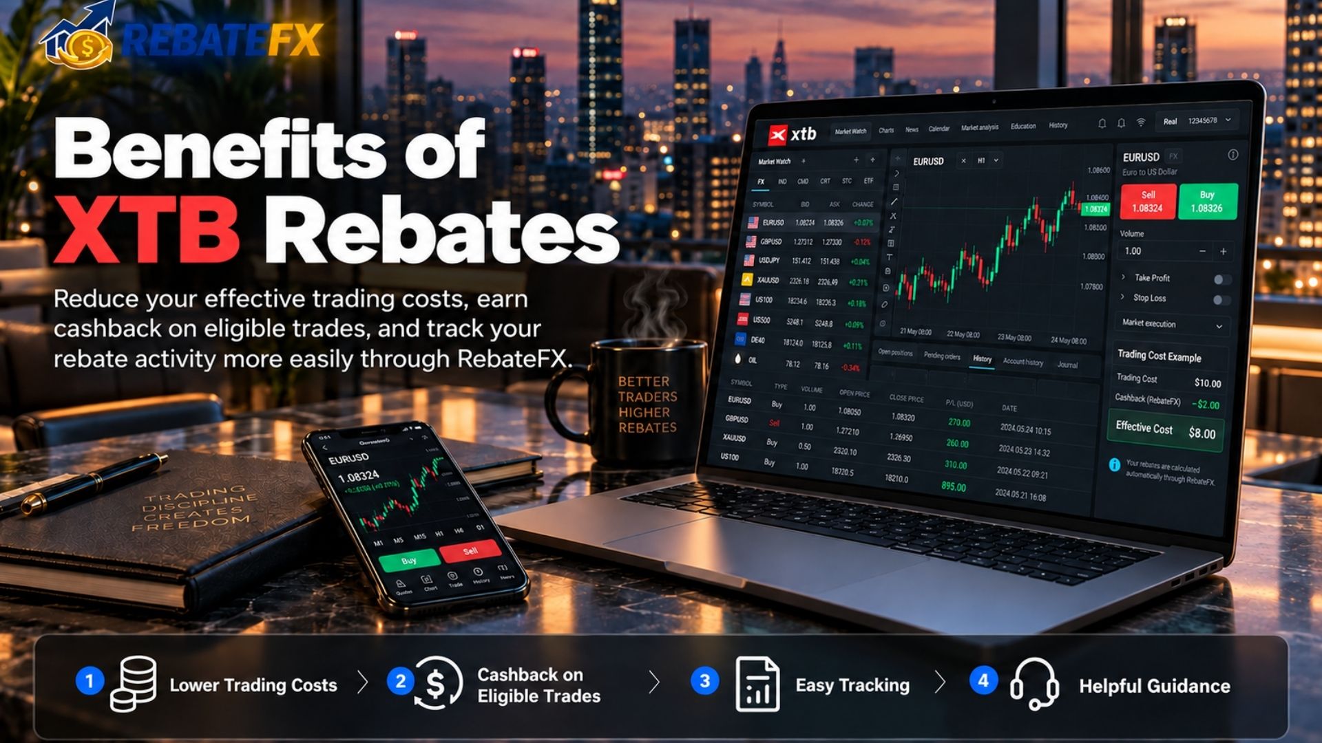 What Are the Benefits of Getting XTB Rebates Through RebateFX?